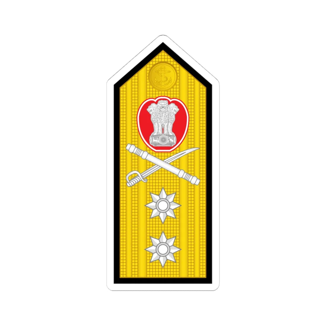 12 Indian Navy RADM (India) (Military Rank) STICKER Vinyl Kiss-Cut Decal 4 Inch White - The Sticker Space