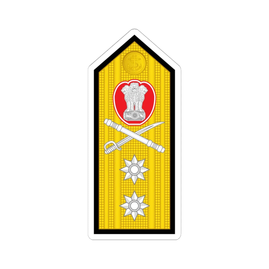 12 Indian Navy RADM (India) (Military Rank) STICKER Vinyl Kiss-Cut Decal 6 Inch White - The Sticker Space