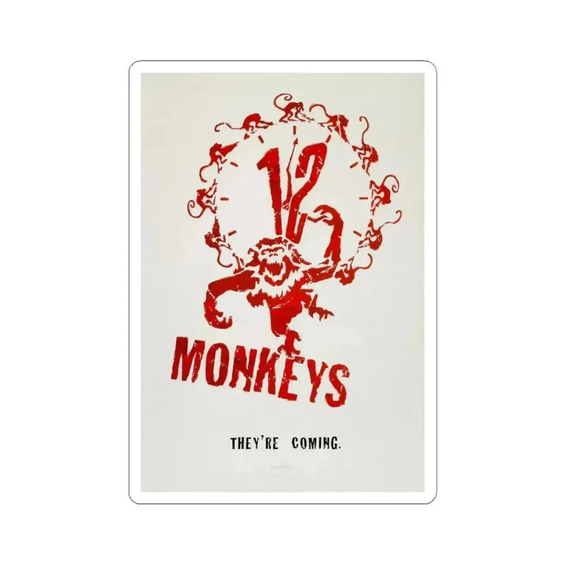 12 Monkeys 1995 Movie Poster - STICKER Vinyl Kiss-Cut Decal 6 Inch White - The Sticker Space