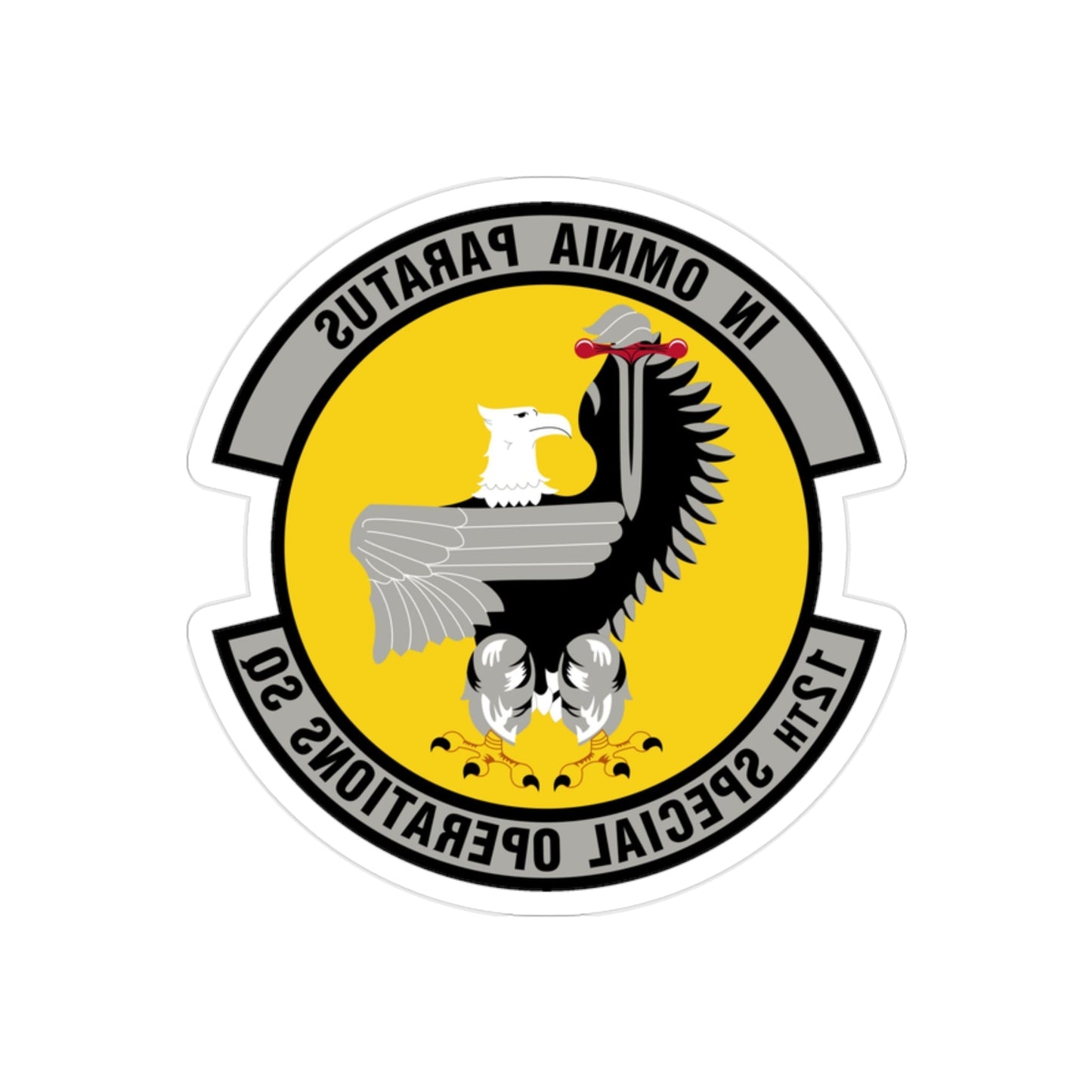 12 Special Operations Squadron AFSOC (U.S. Air Force) REVERSE PRINT Transparent STICKER-2" × 2"-The Sticker Space