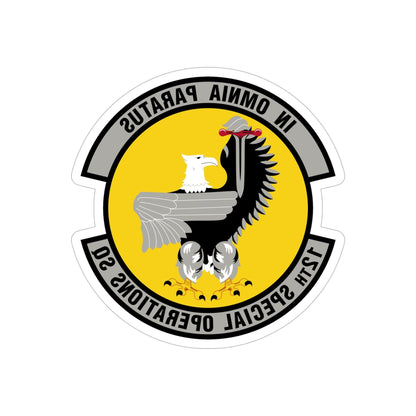 12 Special Operations Squadron AFSOC (U.S. Air Force) REVERSE PRINT Transparent STICKER-5" × 5"-The Sticker Space