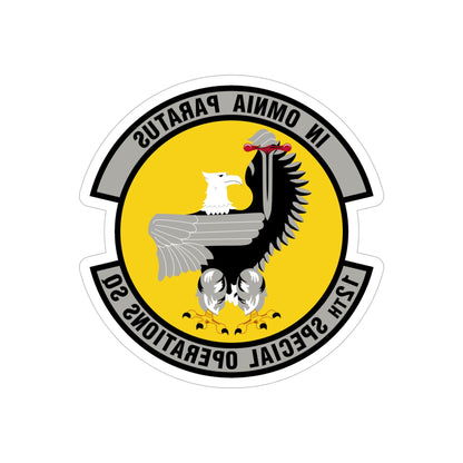 12 Special Operations Squadron AFSOC (U.S. Air Force) REVERSE PRINT Transparent STICKER-6" × 6"-The Sticker Space