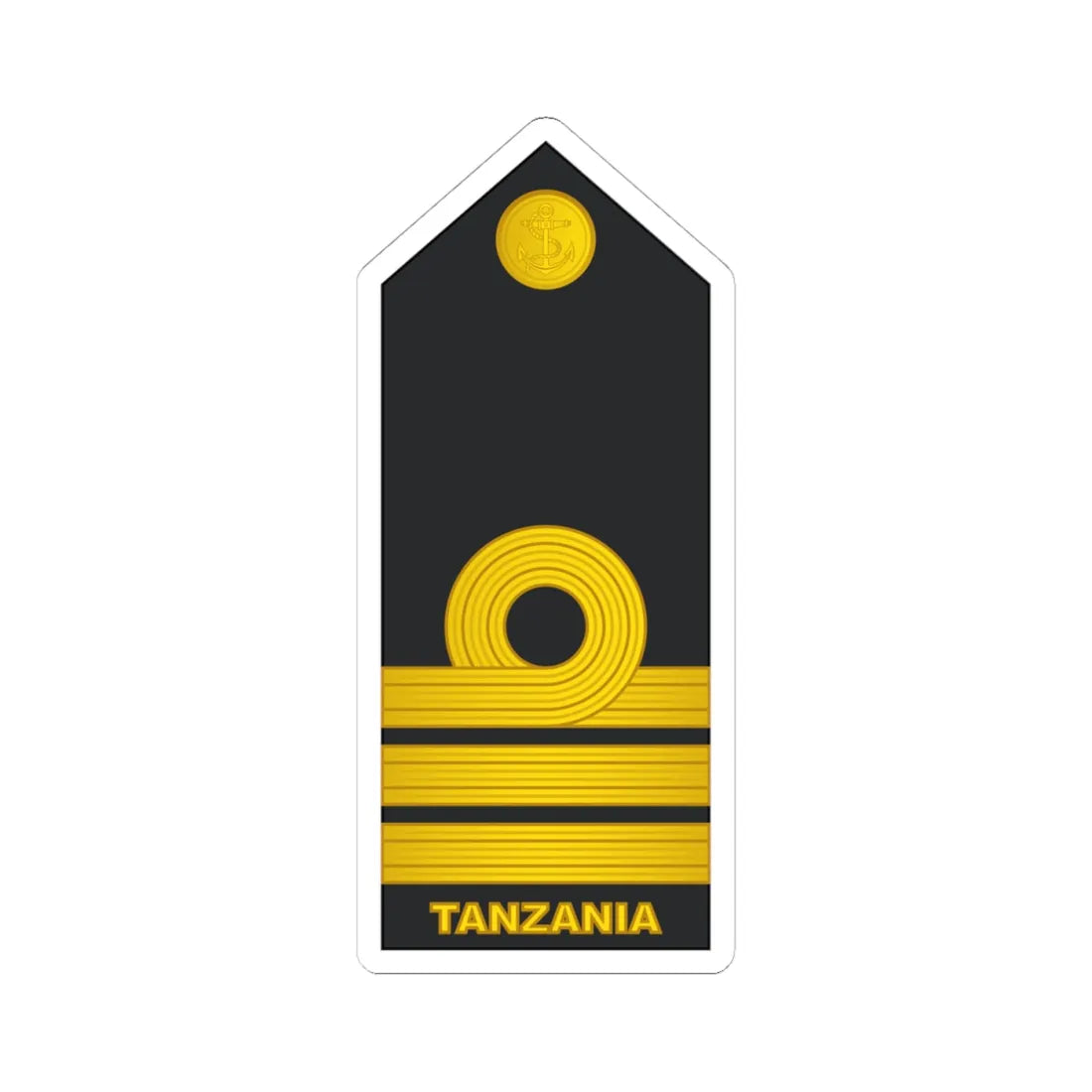 12 Tanzania Navy CDR (Tanzania) (Military Rank) STICKER Vinyl Kiss-Cut Decal 4 Inch White - The Sticker Space