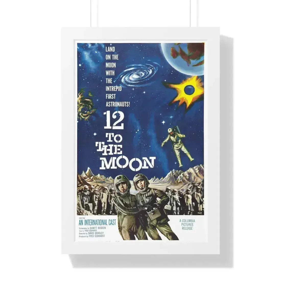 12 TO THE MOON 1960 - Framed Movie Poster 16″ x 24″ White - The Sticker Space