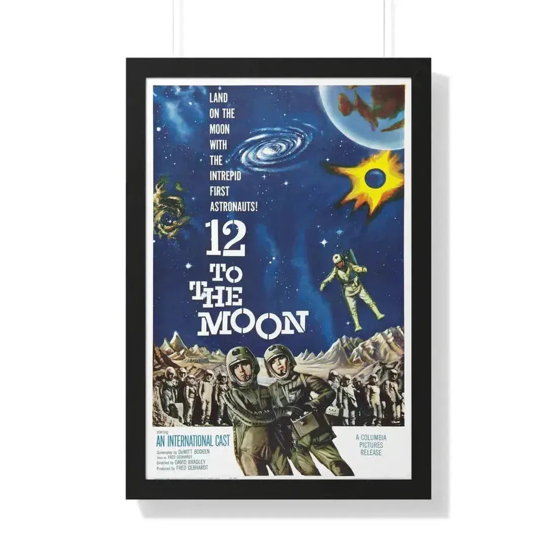 12 TO THE MOON 1960 - Framed Movie Poster 20" x 30" Black - The Sticker Space