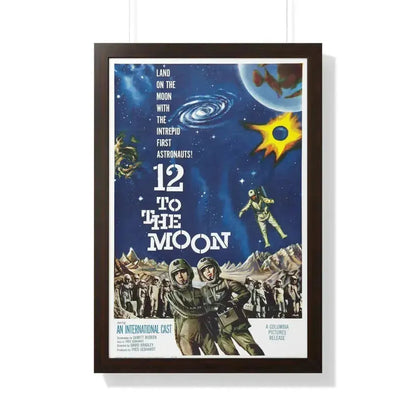 12 TO THE MOON 1960 - Framed Movie Poster 20" x 30" Walnut - The Sticker Space