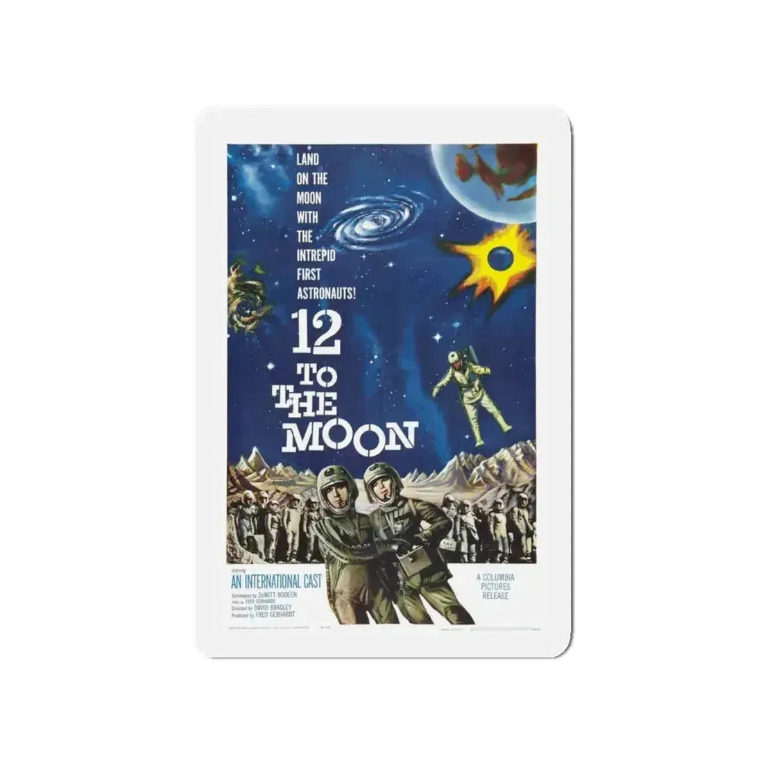 12 TO THE MOON 1960 Movie Poster - Refrigerator Magnet 4 Inch - The Sticker Space