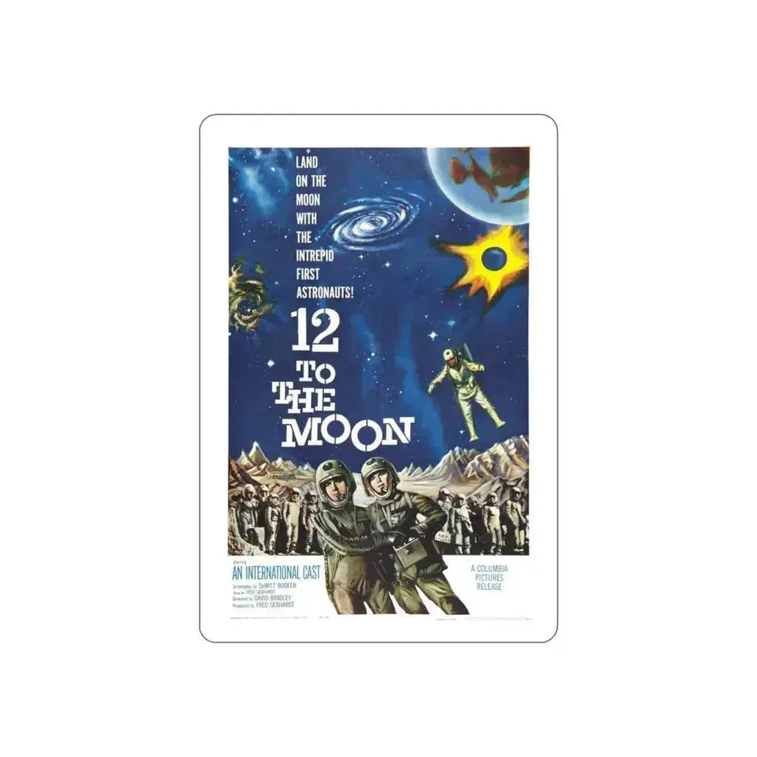 12 TO THE MOON 1960 Movie Poster STICKER Vinyl Die-Cut Decal 3 Inch - The Sticker Space