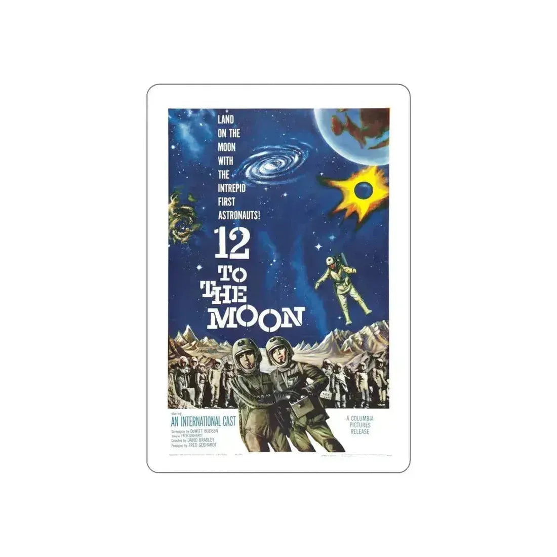 12 TO THE MOON 1960 Movie Poster STICKER Vinyl Die-Cut Decal 5 Inch - The Sticker Space