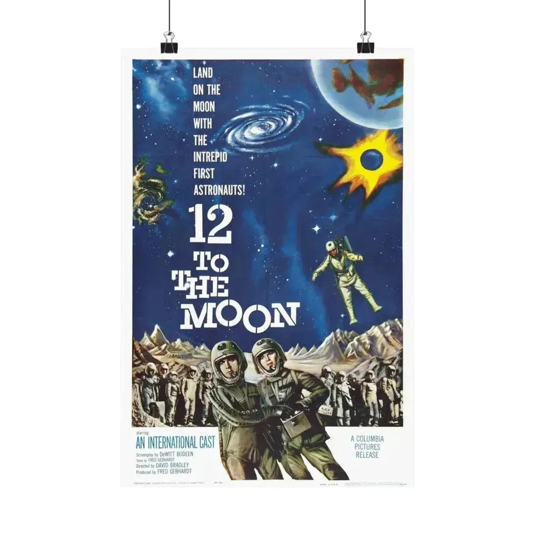 12 TO THE MOON 1960 - Paper Movie Poster 12″ x 18″ Matte - The Sticker Space