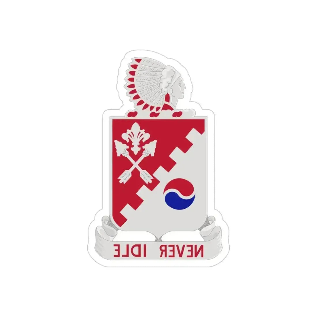 120 Engineer Battalion (U.S. Army) REVERSE PRINT Transparent Die-Cut STICKER 3 Inch Die-Cut Transparent - The Sticker Space