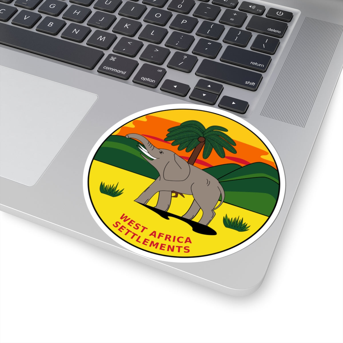 Badge of the British West Africa Settlements 1870-1888 (Ghana) (Coat of Arms) STICKER Vinyl Kiss-Cut Decal