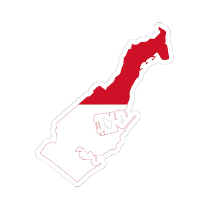 Flag-map of Monaco2 (Monaco) STICKER Vinyl Kiss-Cut Decal