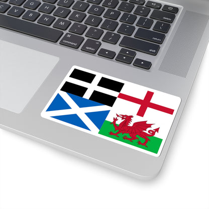 Flags of Cornwall England Scotland and Wales (England) STICKER Vinyl Kiss-Cut Decal