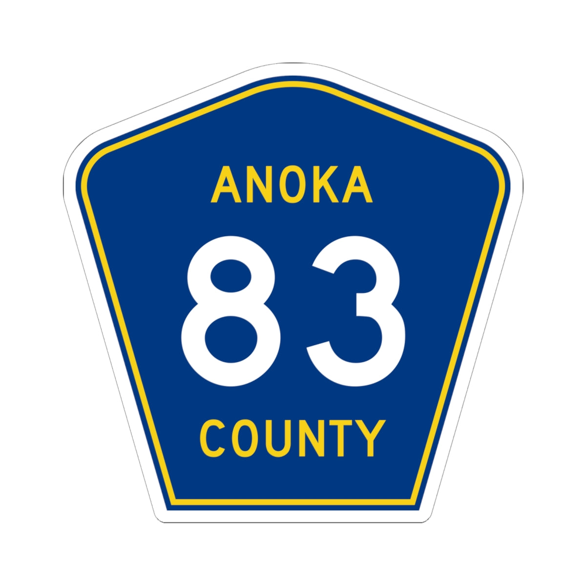 Anoka County 83 (Minnesota) (Road Sign) STICKER Vinyl Kiss-Cut Decal