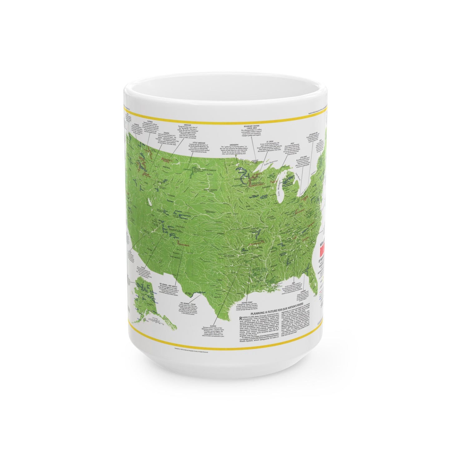 USA - Wild and Scenic Rivers 1 (1977) (Map) White Coffee Mug-15oz-The Sticker Space
