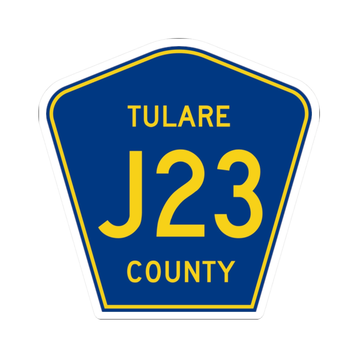 Tulare County J23 (California) (Road Sign) STICKER Vinyl Kiss-Cut Decal