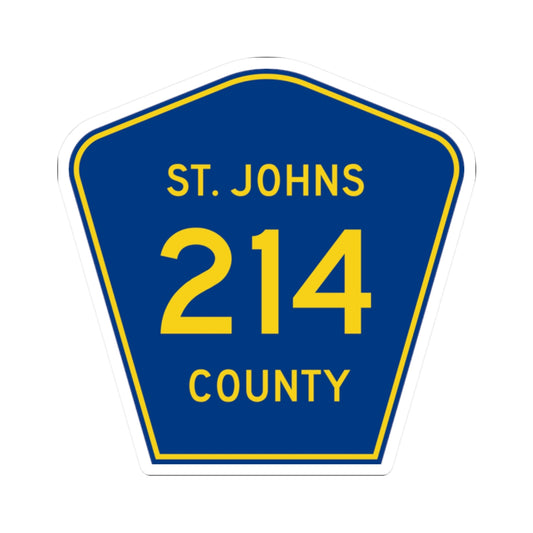 St. Johns County 214 (Florida) (Road Sign) STICKER Vinyl Kiss-Cut Decal
