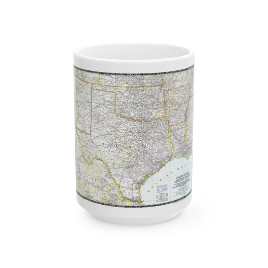USA - South Central (1947) (Map) White Coffee Mug-15oz-The Sticker Space