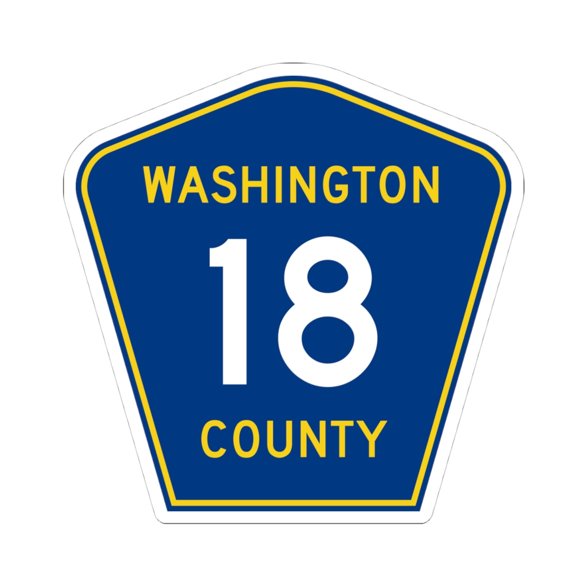 Washington County 18 MN (Minnesota) (Road Sign) STICKER Vinyl Kiss-Cut Decal