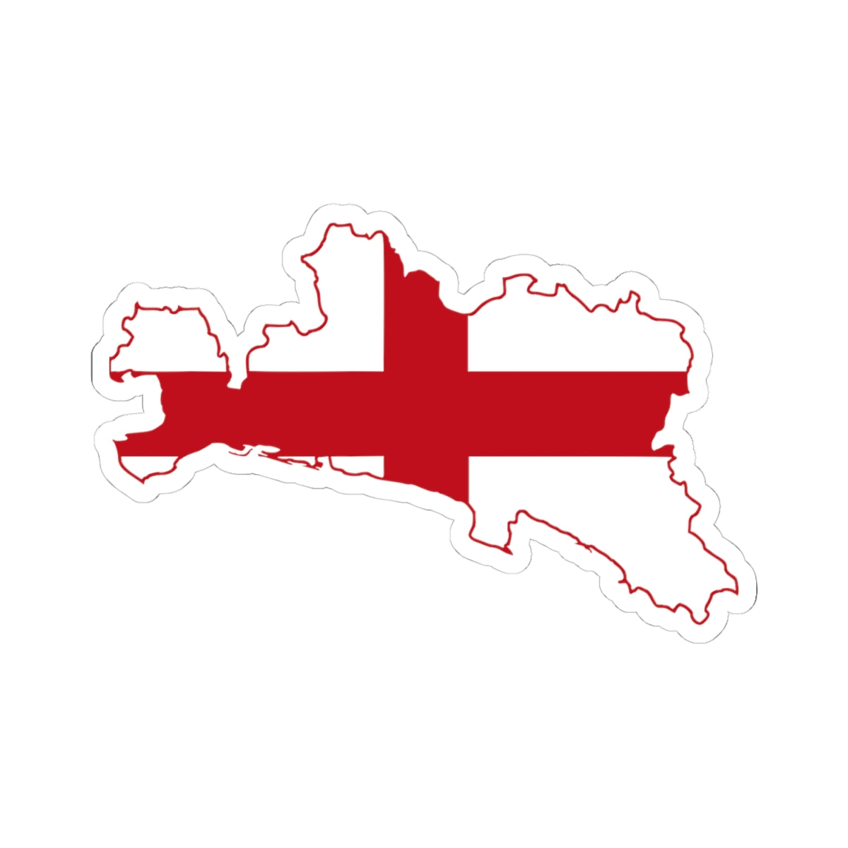 Flag map of the Province of Genoa (Italy) STICKER Vinyl Kiss-Cut Decal