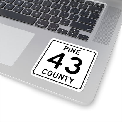 Pine County Route 43 MN (Minnesota) (Road Sign) STICKER Vinyl Kiss-Cut Decal