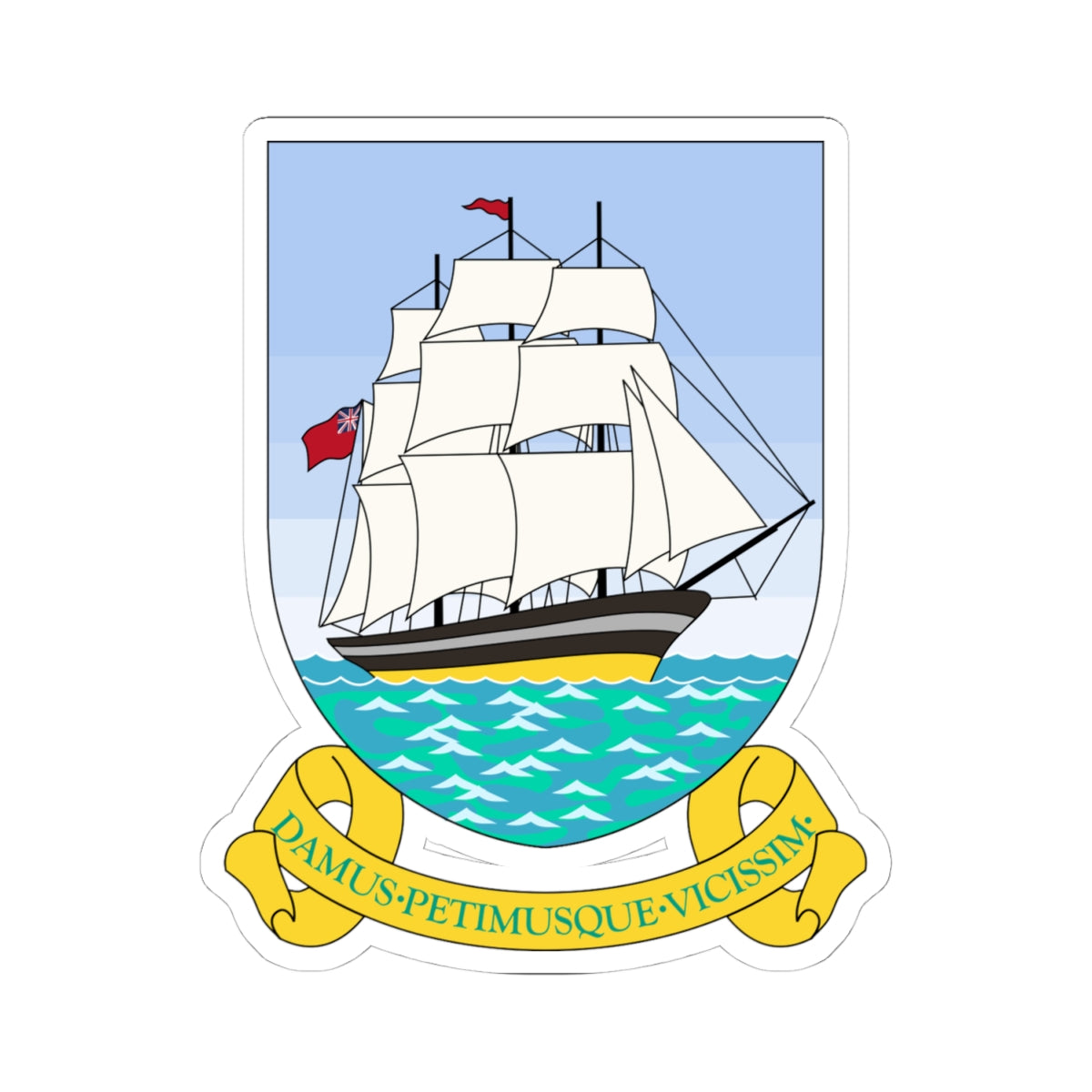 Badge of British Guiana 1955-1966 (Guyana) (Coat of Arms) STICKER Vinyl Kiss-Cut Decal