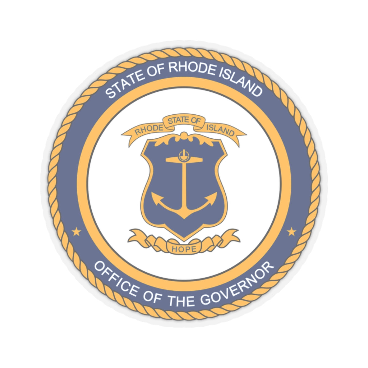 Seal of the Governor of Rhode sland - STICKER Vinyl Kiss-Cut Decal