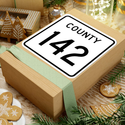 County 142 square (Minnesota) (Road Sign) STICKER Vinyl Kiss-Cut Decal