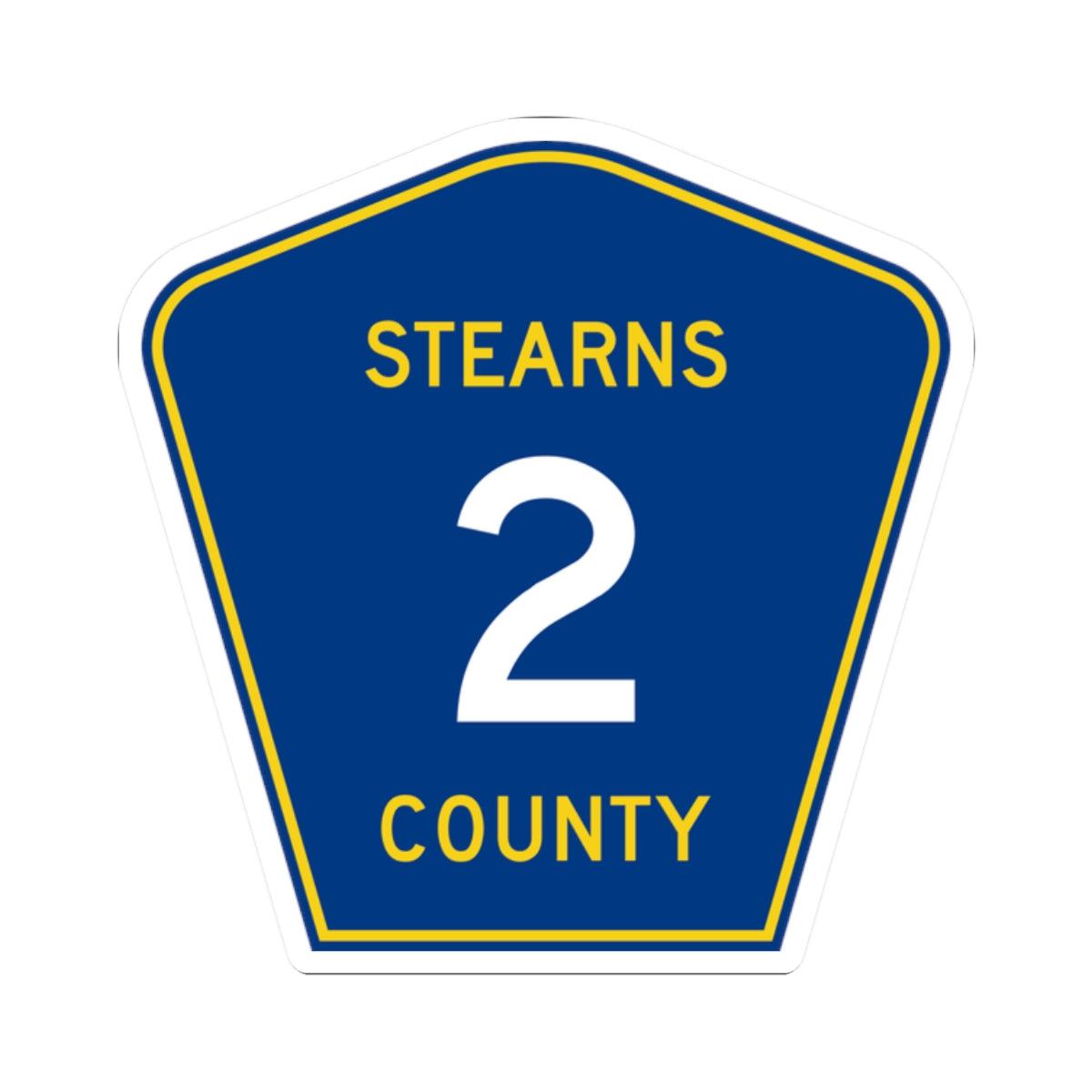 Stearns County Route 2 (Minnesota) (Road Sign) STICKER Vinyl Kiss-Cut Decal