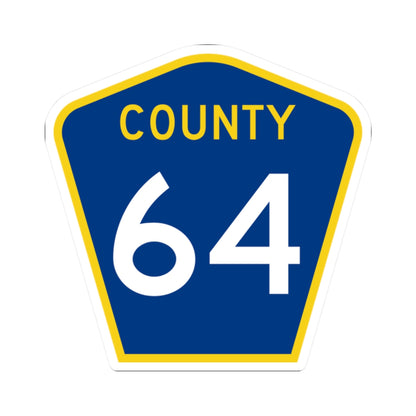 County 64 MN (Minnesota) (Road Sign) STICKER Vinyl Kiss-Cut Decal