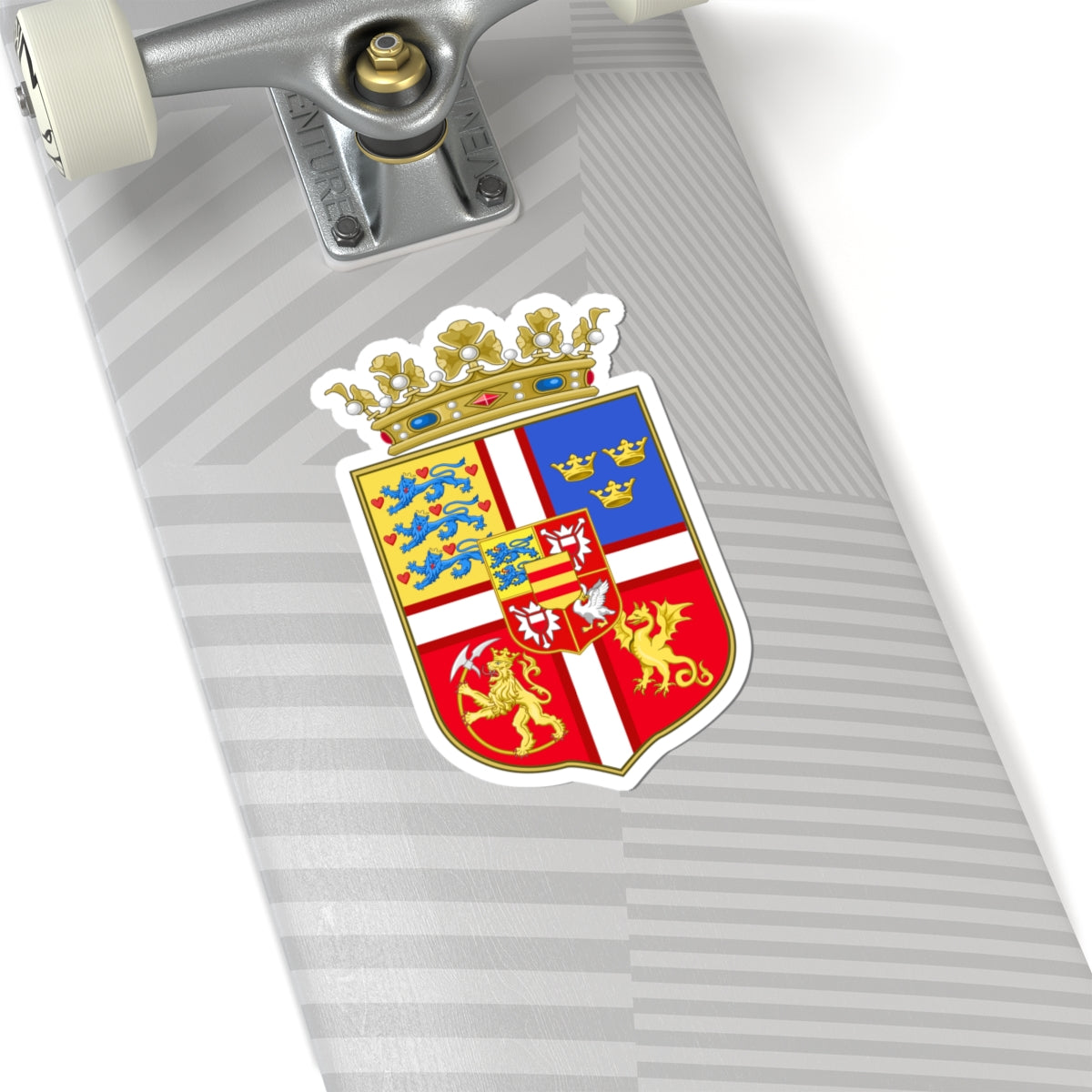 Armoiries du roi Jean Ier du Danemark (Denmark) (Coat of Arms) STICKER Vinyl Kiss-Cut Decal