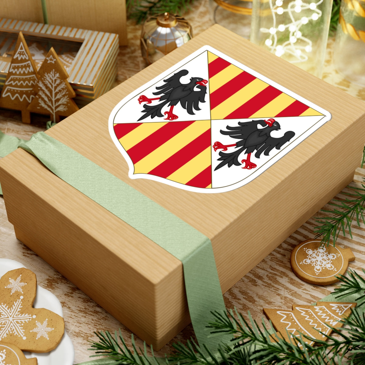 Arms of the Aragonese Kings of Sicily Shape Variant (Spain) (Coat of Arms) STICKER Vinyl Kiss-Cut Decal