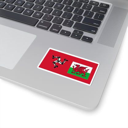 Flag of Manaw Mann and Cymru Wales (United Kingdom) STICKER Vinyl Kiss-Cut Decal