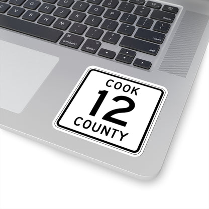 Cook County 12 MN (Minnesota) (Road Sign) STICKER Vinyl Kiss-Cut Decal