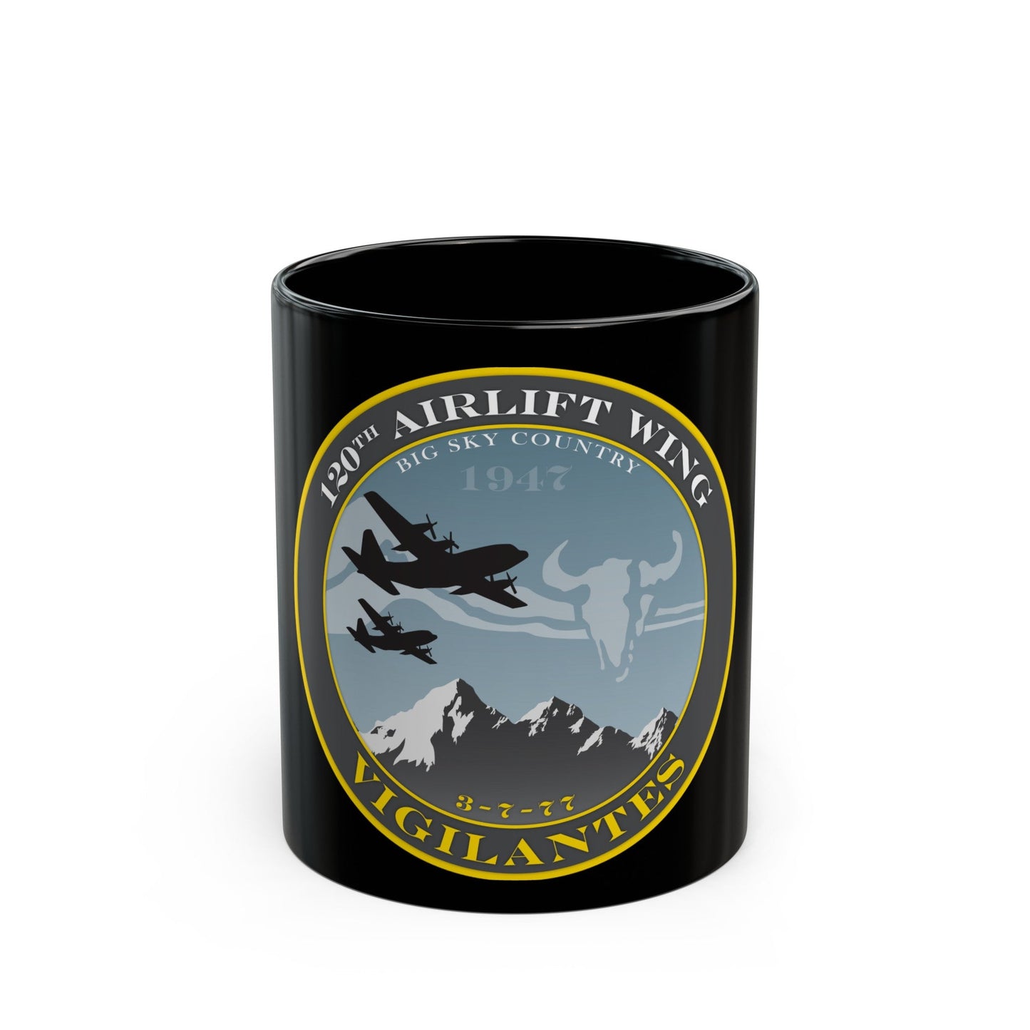 120th Airlift Wing (U.S. Air Force) Black Coffee Mug-11oz-The Sticker Space