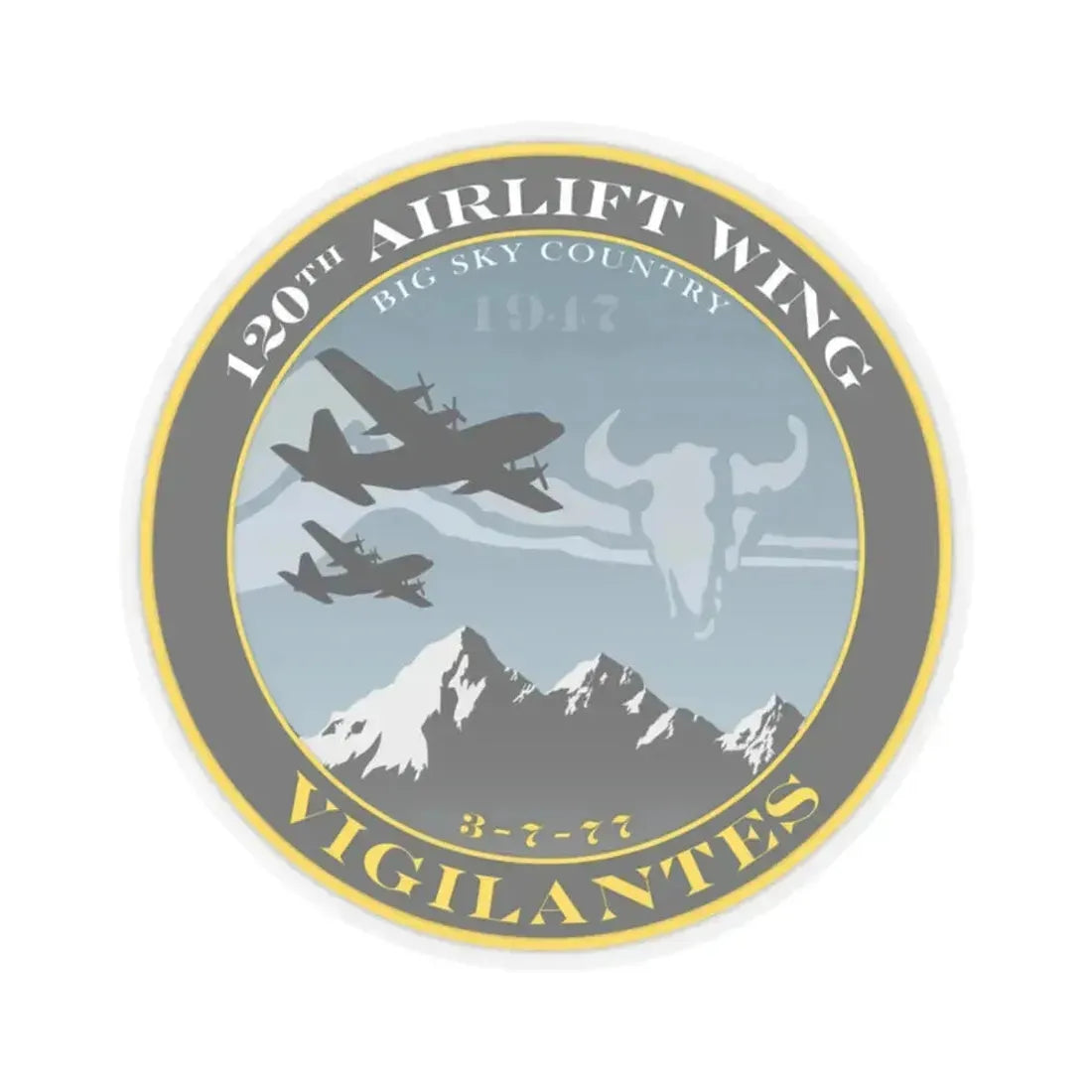 120th Airlift Wing (U.S. Air Force) STICKER Vinyl Kiss-Cut Decal 2 Inch Transparent - The Sticker Space