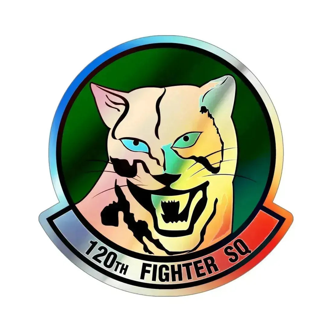 120th Fighter Squadron (U.S. Air Force) Holographic STICKER Die-Cut Vinyl Decal 5 Inch Holographic - The Sticker Space