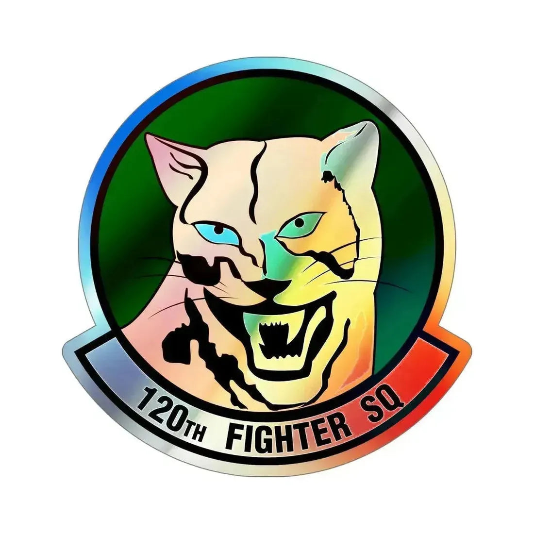 120th Fighter Squadron (U.S. Air Force) Holographic STICKER Die-Cut Vinyl Decal 6 Inch Holographic - The Sticker Space