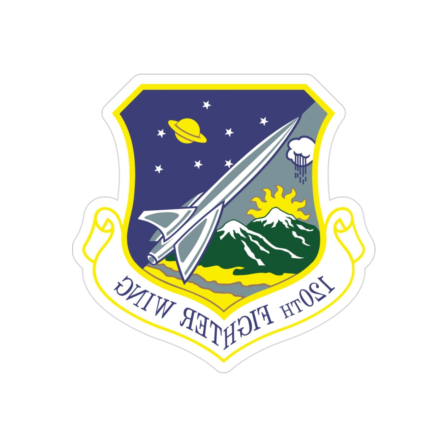 120th Fighter Wing (U.S. Air Force) REVERSE PRINT Transparent STICKER-3" × 3"-The Sticker Space