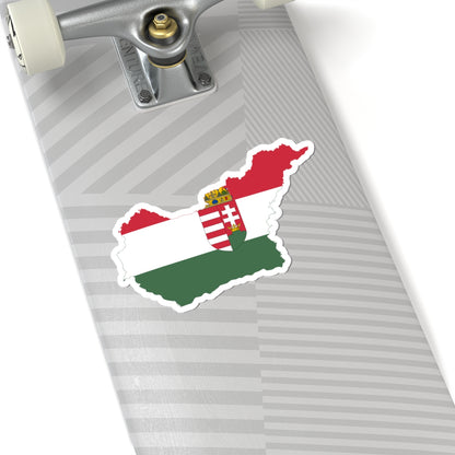 Flag-map of Hungary 1919-1920 (Hungary) STICKER Vinyl Kiss-Cut Decal