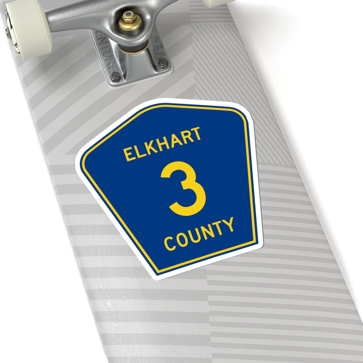 Elkhart County Road 3 IN (Indiana) (Road Sign) STICKER Vinyl Kiss-Cut Decal