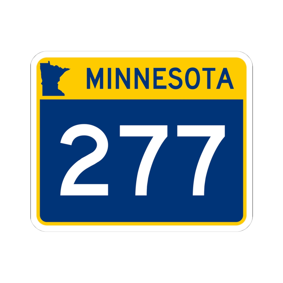 MN-277 wide (Minnesota) (Road Sign) STICKER Vinyl Kiss-Cut Decal