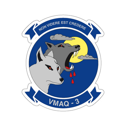 VMAQ 3 Marine Tactical Electronic Warfare Squadron 3 (USMC) STICKER Vinyl Kiss-Cut Decal-6 Inch-White-The Sticker Space