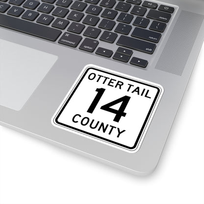 Otter Tail County Route 14 MN (Minnesota) (Road Sign) STICKER Vinyl Kiss-Cut Decal