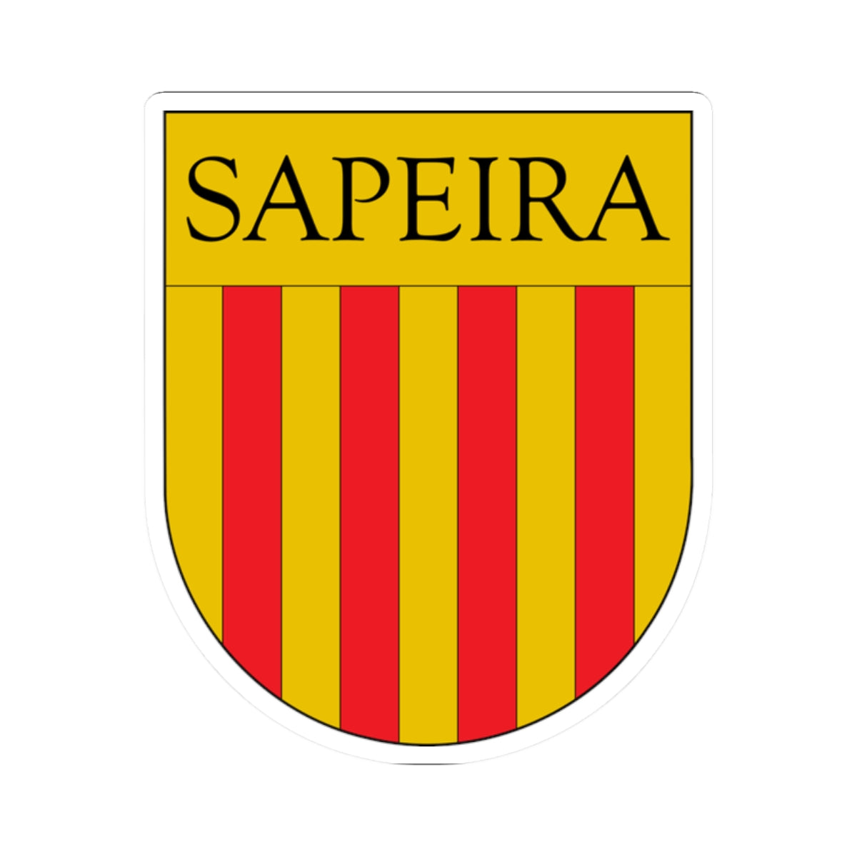 Antic escut municipal de Sapeira (Spain) (Coat of Arms) STICKER Vinyl Kiss-Cut Decal