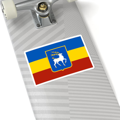 Flag of the Don Republic with coat of arms (Russia) STICKER Vinyl Kiss-Cut Decal