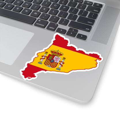 Flag map of Catalonia Spain (Spain) STICKER Vinyl Kiss-Cut Decal