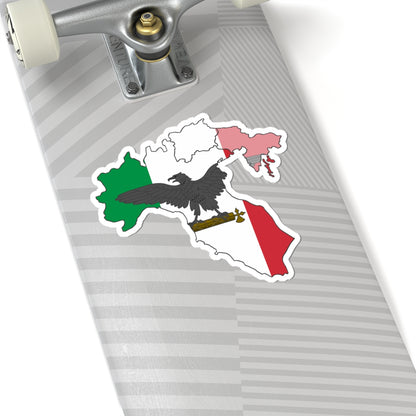 Flag map of the Italian Social Republic (Italy) STICKER Vinyl Kiss-Cut Decal