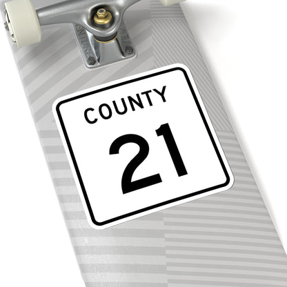 County 21 square (Minnesota) (Road Sign) STICKER Vinyl Kiss-Cut Decal